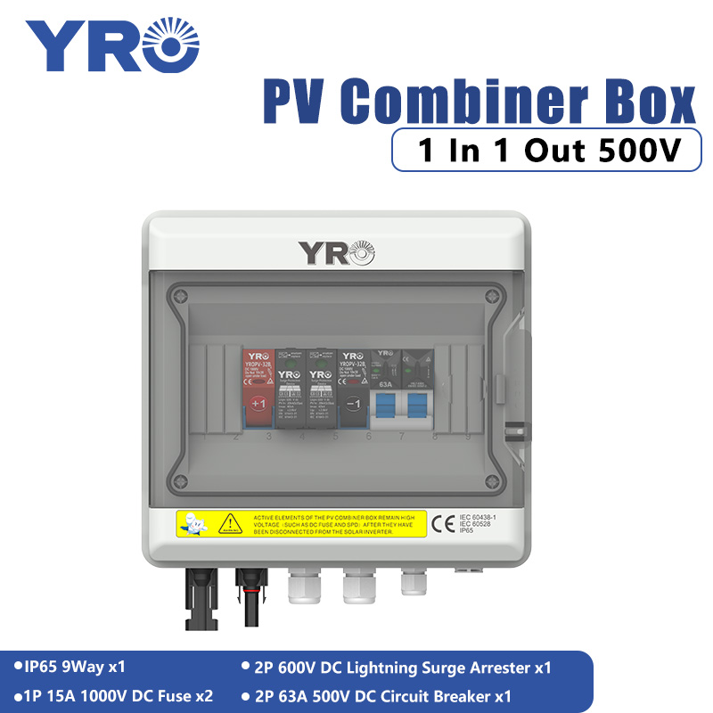 1 ইন 1 আউট 500V ডিসি সোলার ডিস্ট্রিবিউশন বক্স