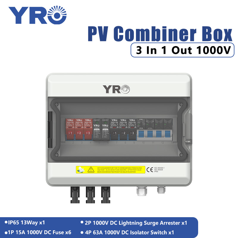 3 ইন 1 আউট 1000V ডিসি সোলার ডিস্ট্রিবিউশন বক্স