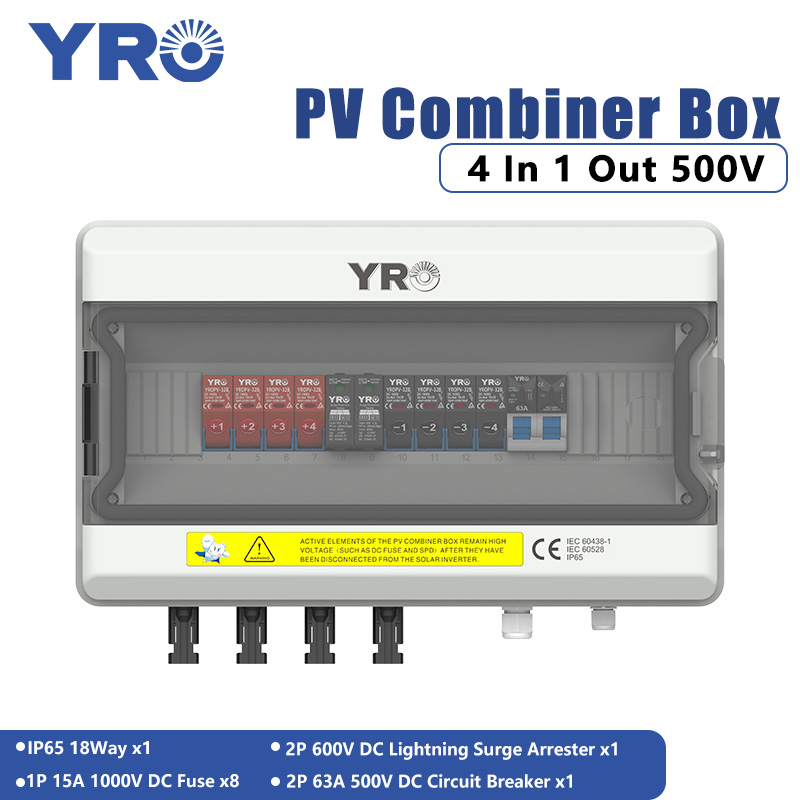 4 ইন 1 আউট 500V ডিসি সোলার ডিস্ট্রিবিউশন বক্স